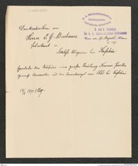 k.k. naturhistorisches Hofmuseum, Intendanzakten 1885-1896 (Hauer), Aktenzahl Z.487/1890, Seite 1